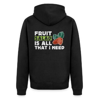 Fruit Salad Is All That I Need - Unisex Premium Organic Zip Hoodie - black - Back - Nico (187cm)