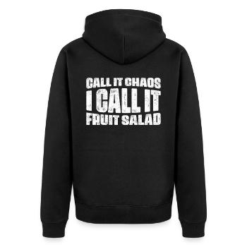 Appelez-le chaos, je l’appelle salade de fruits - Veste à capuche bio Premium Unisexe - noir - Dos - Nico (187cm)