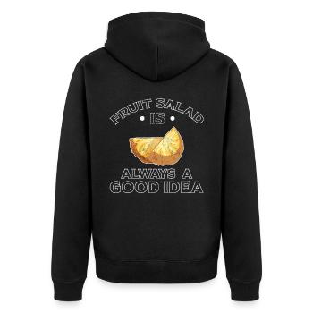 Fruit Salad Is Always A Good Idea - Unisex Premium Organic Zip Hoodie - black - Back - Nico (187cm)