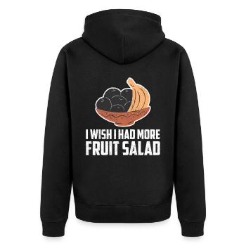 I Wish I Had Fruit Salad - Unisex Premium Organic Zip Hoodie - black - Back - Nico (187cm)