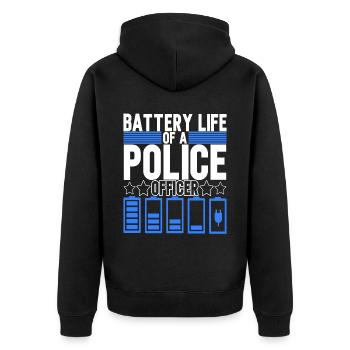 Policier - Veste à capuche bio Premium Unisexe - noir - Dos - Nico (187cm)