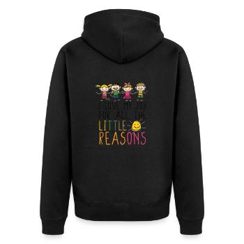 I love my job for all the little reasons - - Unisex Premium Organic Zip Hoodie - black - Back - Nico (187cm)