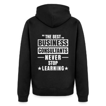 Les meilleurs consultants d’affaires - Veste à capuche bio Premium Unisexe - noir - Dos - Nico (187cm)