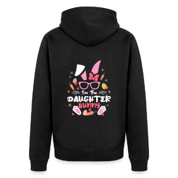 Je suis la fille lapin Lapin Lapin Oreille avec lunettes de soleil - Veste à capuche bio Premium Unisexe - noir - Dos - Nico (187cm)