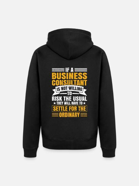 Business Consultant Risk - Unisex Premium Organic Zip Hoodie - black