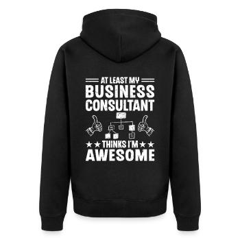 Au moins mon consultant d’affaires - Veste à capuche bio Premium Unisexe - noir - Dos - Nico (187cm)