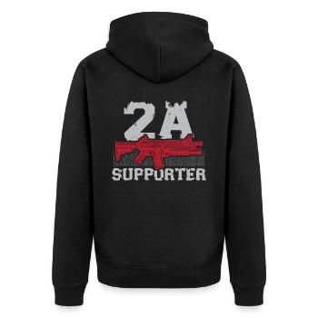 Zweite Änderung Unterstützer Gun Rights America - Unisex Premium Bio Zip Hoodie - Schwarz - Hinten - Nico (187cm)