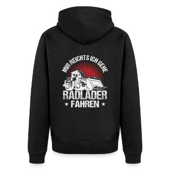 Ich gehe Radlader fahren Radladerfahrer - Unisex Premium Bio Zip Hoodie - Schwarz - Hinten - Nico (187cm)