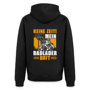 Keine Zeit der Radlader ruft Radladerfahrer - Unisex Premium Bio Zip Hoodie - Schwarz - Hinten - Nico (187cm)
