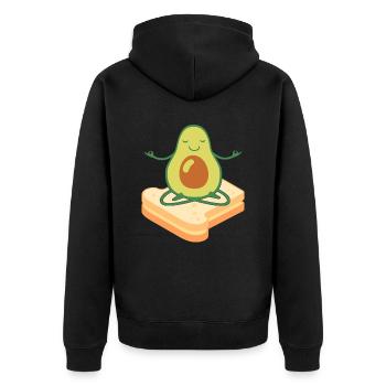 Avocado Toast - Unisex Premium Bio Zip Hoodie - Schwarz - Hinten - Nico (187cm)