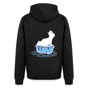 Yoga Polar Bear - Unisex Premium Organic Zip Hoodie - black - Back - Nico (187cm)
