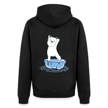 Yoga Polar Bear - Unisex Premium Organic Zip Hoodie - black - Back - Nico (187cm)