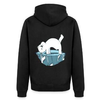 Yoga Polar Bear - Unisex Premium Organic Zip Hoodie - black - Back - Nico (187cm)