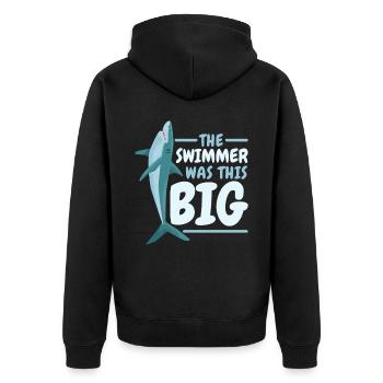 The swimmer was this great shark marine biology - Unisex Premium Organic Zip Hoodie - black - Back - Nico (187cm)