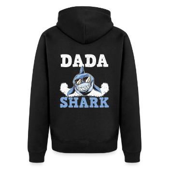 Dada Hai-Liebhaber Meeresbiologie Meer Vatertag - Unisex Premium Bio Zip Hoodie - Schwarz - Hinten - Nico (187cm)