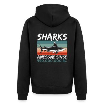 Amoureux des requins Biologie marine Animaux marins - Veste à capuche bio Premium Unisexe - noir - Dos - Nico (187cm)