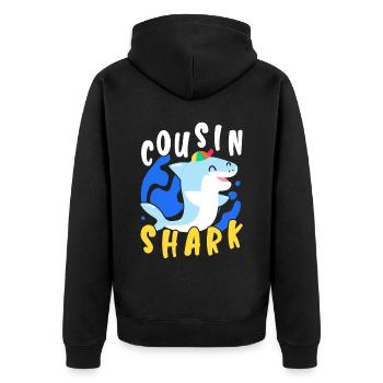 Cousin Shark Lover Biologie marine Animal marin - Veste à capuche bio Premium Unisexe - noir - Dos - Nico (187cm)