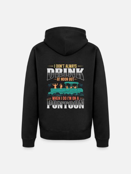 Lustiges Ponton-Trinkboot-Geschenk - Unisex Premium Bio Zip Hoodie - Schwarz