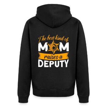 Maman Shérif Adjoint Maman Mère - Veste à capuche bio Premium Unisexe - noir - Dos - Nico (187cm)
