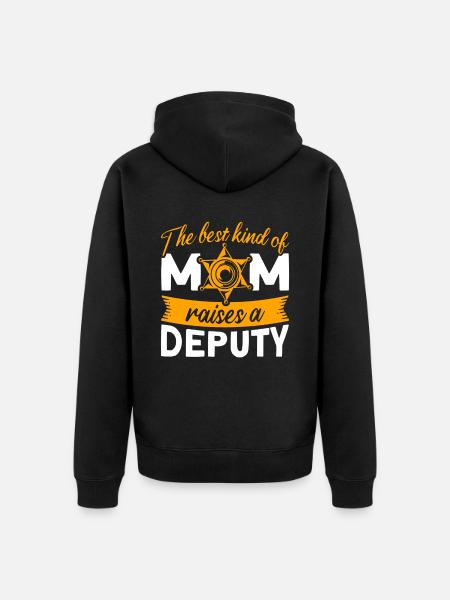 Mama Hilfssheriff Mama Mutter - Unisex Premium Bio Zip Hoodie - Schwarz