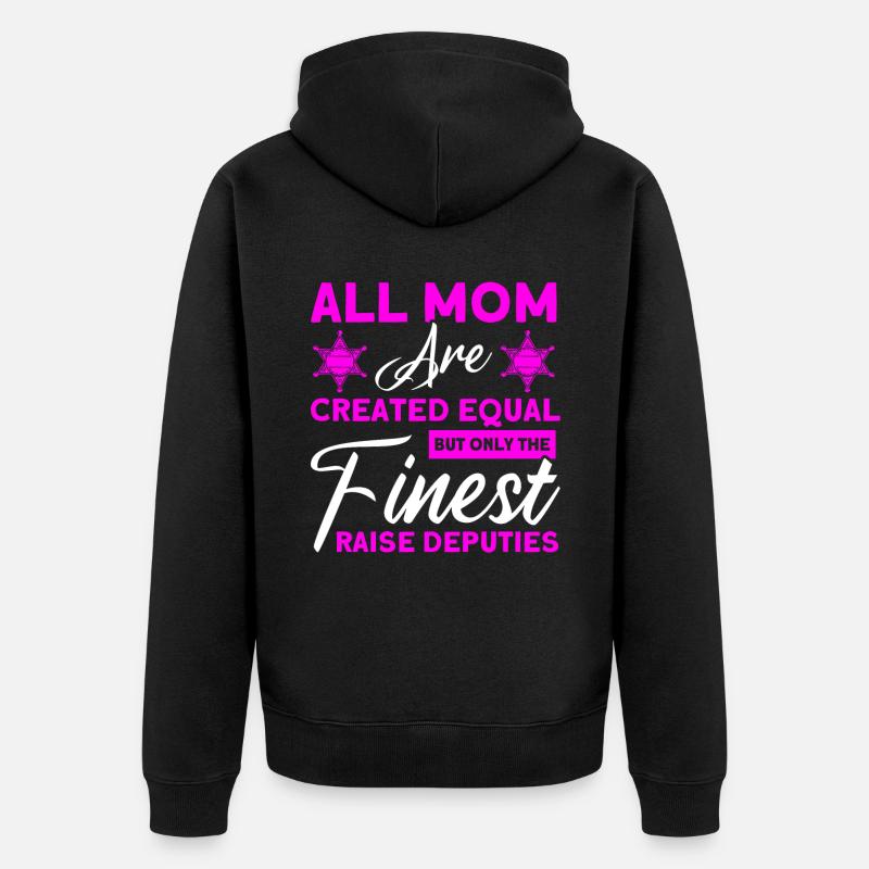 Abgeordnete Hilfssheriff Mama Mutter - Unisex Premium Bio Zip Hoodie - Schwarz