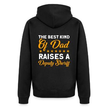 Papa Assistant Sheriff Papa Father - Unisex Premium Organic Zip Hoodie - black - Back - Nico (187cm)