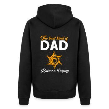 Papa Assistant Sheriff Papa Father - Unisex Premium Organic Zip Hoodie - black - Back - Nico (187cm)