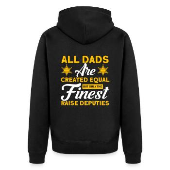 Bester Papa Hilfssheriff Papa Vater - Unisex Premium Bio Zip Hoodie - Schwarz - Hinten - Nico (187cm)