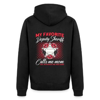 Maman Shérif Adjoint Maman Mère - Veste à capuche bio Premium Unisexe - noir - Dos - Nico (187cm)