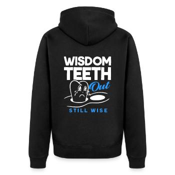 Wisdom Teeth Wisdom Tooth Patient Dentist - Unisex Premium Organic Zip Hoodie - black - Back - Nico (187cm)