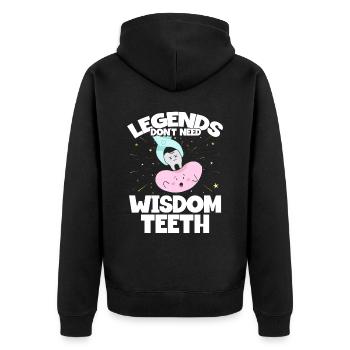 Wisdom Teeth Wisdom Tooth Patient Dentist - Unisex Premium Organic Zip Hoodie - black - Back - Nico (187cm)