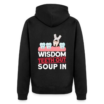 Wisdom Teeth Wisdom Tooth Patient Dentist - Unisex Premium Organic Zip Hoodie - black - Back - Nico (187cm)