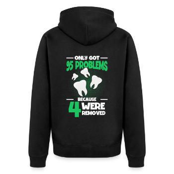 Wisdom Teeth Wisdom Tooth Patient Dentist - Unisex Premium Organic Zip Hoodie - black - Back - Nico (187cm)