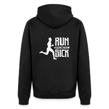 Jogger Runner Marathon Jogging Ski de fond - Veste à capuche bio Premium Unisexe - noir - Dos - Nico (187cm)