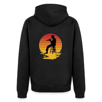 Trompete Trompeter Musiker Trompetenspieler - Unisex Premium Bio Zip Hoodie - Schwarz - Hinten - Nico (187cm)