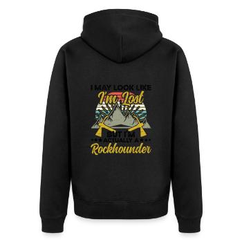 Géologie Je suis en fait Rockhounder Rock - Veste à capuche bio Premium Unisexe - noir - Dos - Nico (187cm)