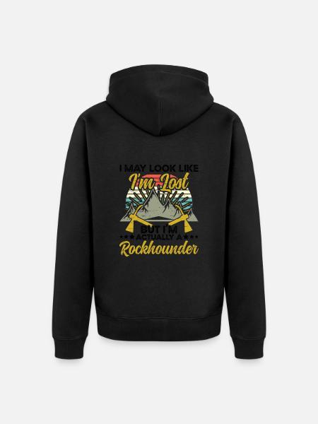 Geology I'm actually Rockhounder Rock - Unisex Premium Organic Zip Hoodie - black