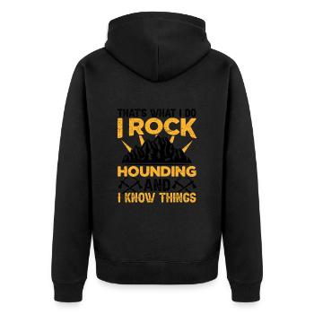 C’est ce que je fais Je Rocking Géologie - Veste à capuche bio Premium Unisexe - noir - Dos - Nico (187cm)