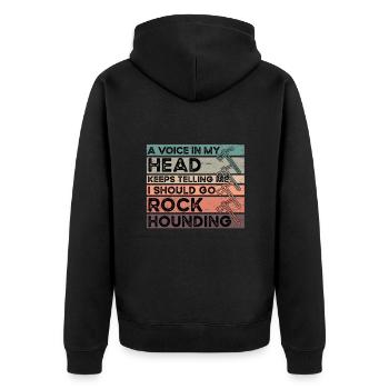 Géologie Rockhounder Vintages Rockhounding - Veste à capuche bio Premium Unisexe - noir - Dos - Nico (187cm)