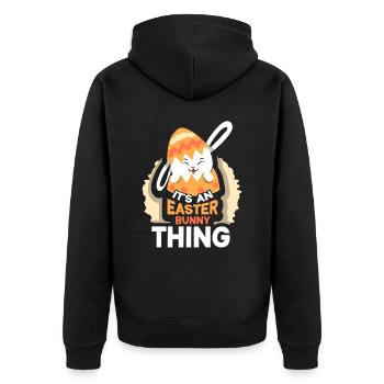 It's an Easter Thing Easter Easter - Unisex Premium Organic Zip Hoodie - black - Back - Nico (187cm)