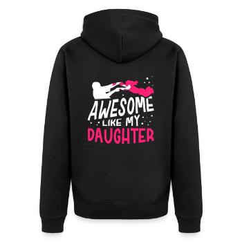 Fantastisch Wie Meine Tochter Papi Papa Vater - Unisex Premium Bio Zip Hoodie - Schwarz - Hinten - Nico (187cm)