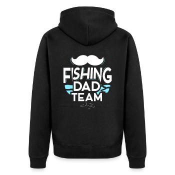 Fishing Papa Team Angler Daddy Father Day Father - Unisex Premium Organic Zip Hoodie - black - Back - Nico (187cm)