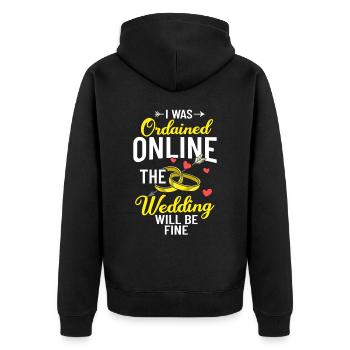 Trauungsleiter Eheoffizier Priester Pfarrer Ehe - Unisex Premium Bio Zip Hoodie - Schwarz - Hinten - Nico (187cm)