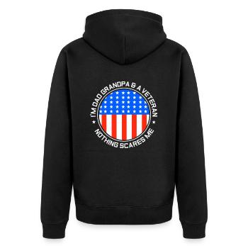 Je suis papa, grand-père et vétéran Dictons papa papa - Veste à capuche bio Premium Unisexe - noir - Dos - Nico (187cm)