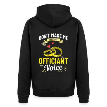 Trauungsleiter Eheoffizier Priester Pfarrer Ehe - Unisex Premium Bio Zip Hoodie - Schwarz - Hinten - Nico (187cm)