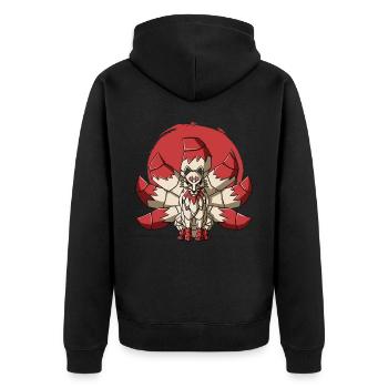 Cyborg Kitsune Nine Tailed Fox Cyber Punk Cyber Ge - Unisex Premium Organic Zip Hoodie - black - Back - Nico (187cm)