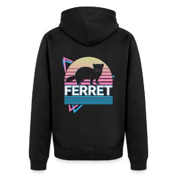 Ferret Retro Cadeau - Veste à capuche bio Premium Unisexe - noir - Dos - Nico (187cm)