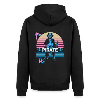 Pirate Rétro Cadeau - Veste à capuche bio Premium Unisexe - noir - Dos - Nico (187cm)