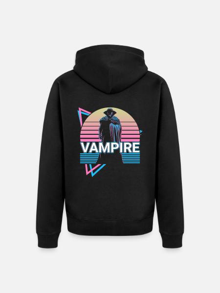 Vampire Halloween Bloodsucker Retro Gift - Unisex Premium Organic Zip Hoodie - black