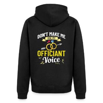 Trauungsleiter Eheoffizier Priester Pfarrer Ehe - Unisex Premium Bio Zip Hoodie - Schwarz - Hinten - Nico (187cm)
